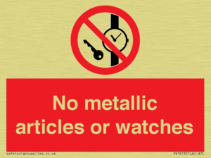 No metallic articles or watches
