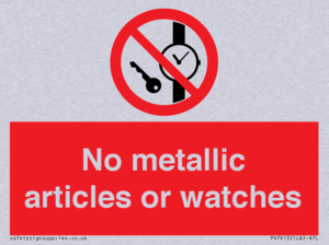 No metallic articles or watches