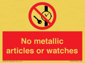 No metallic articles or watches