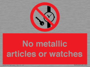 No metallic articles or watches