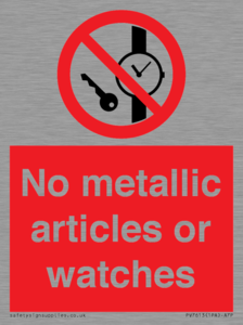 No metallic articles or watches