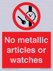 No metallic articles or watches