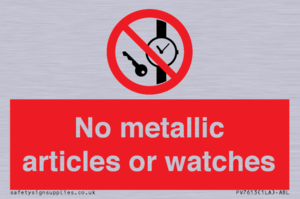 No metallic articles or watches