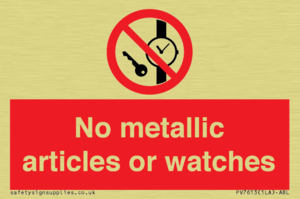 No metallic articles or watches