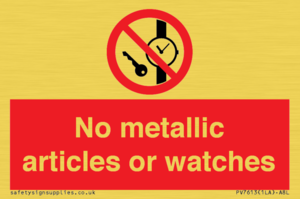 No metallic articles or watches