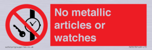 No metallic articles or watches