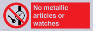 No metallic articles or watches