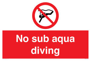 No sub aqua diving