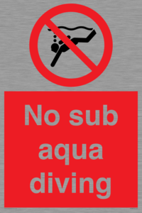 No sub aqua diving