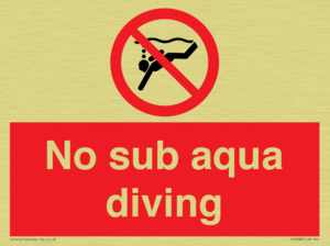 No sub aqua diving