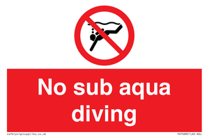 No sub aqua diving