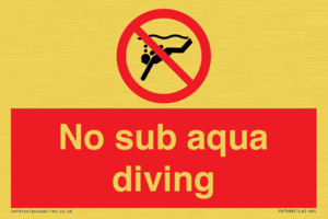 No sub aqua diving