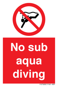 No sub aqua diving