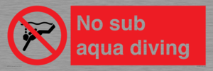 No sub aqua diving