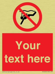 Custom prohibition No sub aqua diving