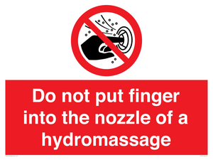 Do not put finger into the nozzle of a hydromassage