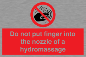 Do not put finger into the nozzle of a hydromassage