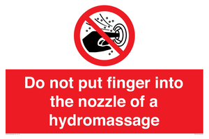 Do not put finger into the nozzle of a hydromassage