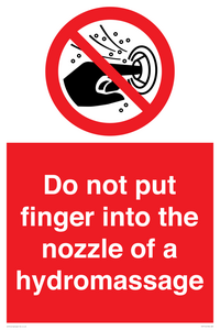 Do not put finger into the nozzle of a hydromassage