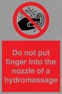 Do not put finger into the nozzle of a hydromassage