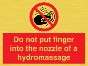 Do not put finger into the nozzle of a hydromassage