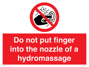 Do not put finger into the nozzle of a hydromassage
