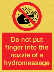 Do not put finger into the nozzle of a hydromassage
