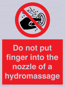 Do not put finger into the nozzle of a hydromassage