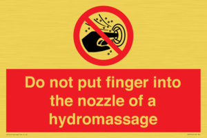 Do not put finger into the nozzle of a hydromassage