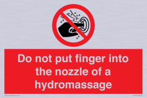 Do not put finger into the nozzle of a hydromassage