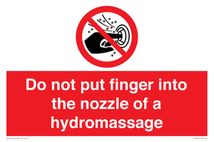 Do not put finger into the nozzle of a hydromassage
