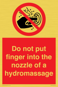 Do not put finger into the nozzle of a hydromassage