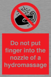 Do not put finger into the nozzle of a hydromassage