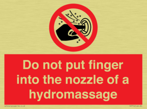 Do not put finger into the nozzle of a hydromassage