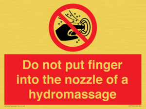 Do not put finger into the nozzle of a hydromassage