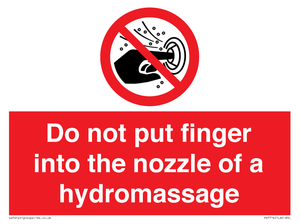Do not put finger into the nozzle of a hydromassage