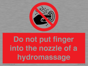 Do not put finger into the nozzle of a hydromassage
