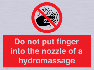 Do not put finger into the nozzle of a hydromassage