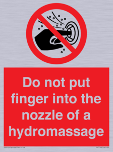 Do not put finger into the nozzle of a hydromassage