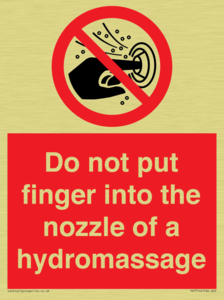 Do not put finger into the nozzle of a hydromassage