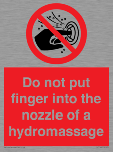 Do not put finger into the nozzle of a hydromassage