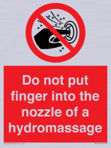Do not put finger into the nozzle of a hydromassage