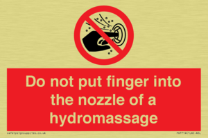 Do not put finger into the nozzle of a hydromassage