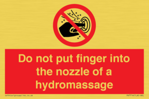 Do not put finger into the nozzle of a hydromassage