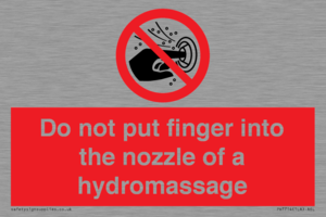 Do not put finger into the nozzle of a hydromassage
