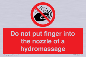 Do not put finger into the nozzle of a hydromassage