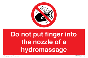 Do not put finger into the nozzle of a hydromassage