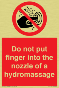 Do not put finger into the nozzle of a hydromassage
