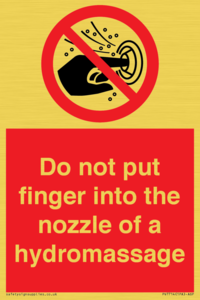 Do not put finger into the nozzle of a hydromassage