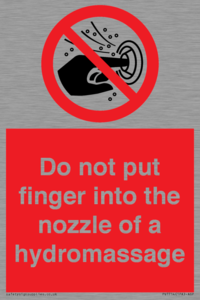 Do not put finger into the nozzle of a hydromassage